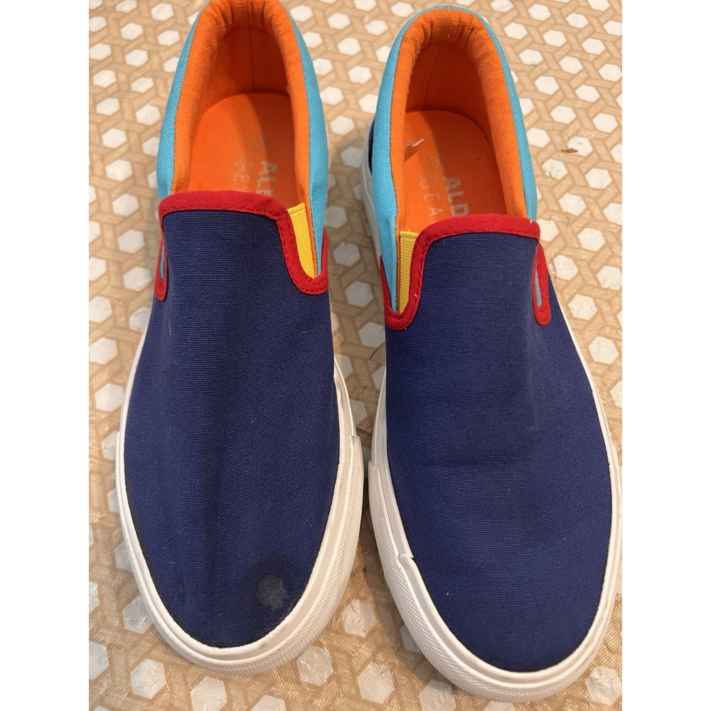 Aldi Gear Navy Blue Slip On Canvas Shoes Sneakers Woman's Size 8